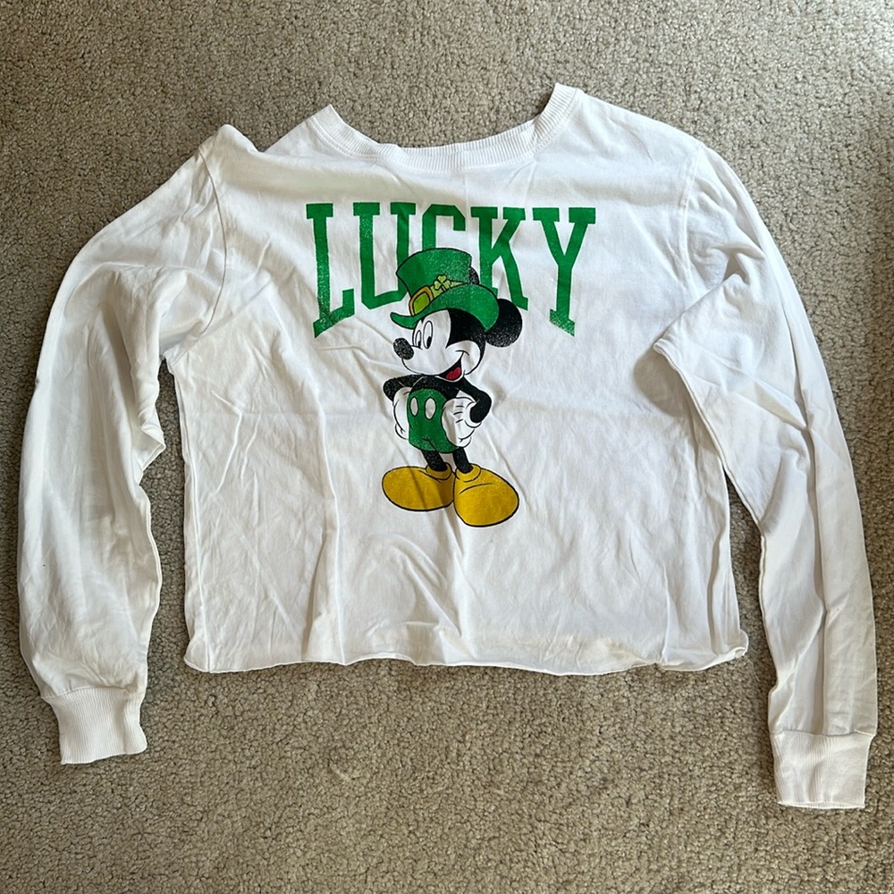 St Patrick’s Disney Mickey Mouse crop long sleeve